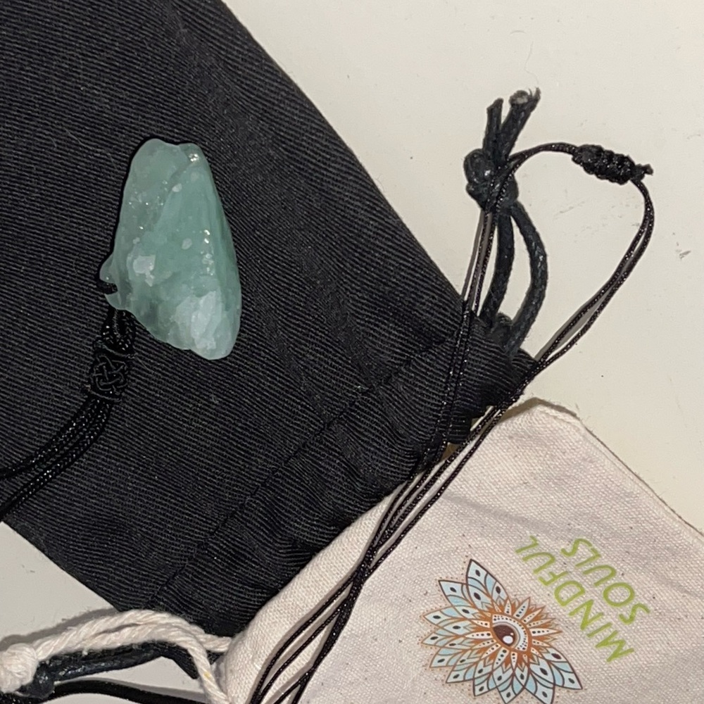 Adjustable green stone necklace mindful souls